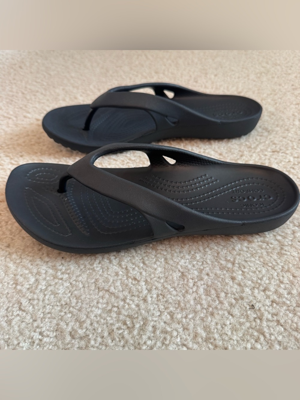 Crocs Kadee II Black Comfort Flip Flops Womens Size 8 - Picture 4 of 8